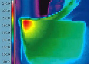 Full-field infrared digital thermography in wet machining